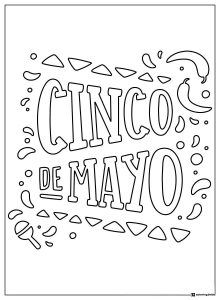 Cinco de Mayo Coloring Page with Flying Tortilla Chips