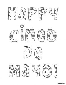 Happy Cinco de Mayo Coloring Sheet with Festive Lettering