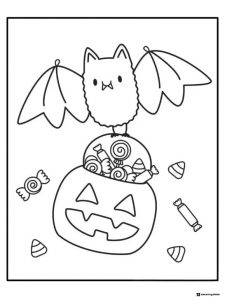 Happy Halloween Candy Page with Jack o Lantern Buckets