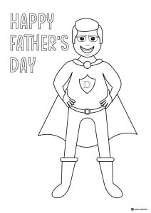 Heart and Hat Fathers Day Coloring Page with Stars and Tie