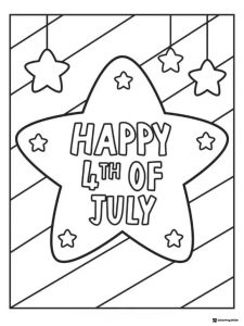 Marching Uncle Sam Coloring Page with American Flag