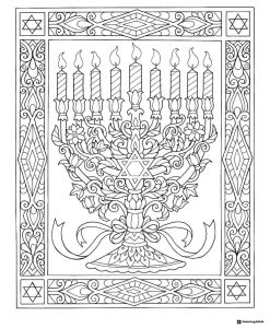 Ornate Dreidel Design Coloring Page with Intricate Details