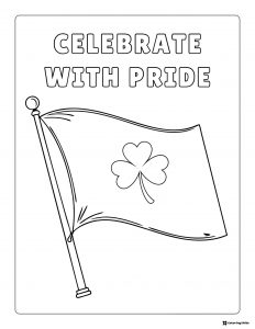 Shamrock Flag Coloring Page with Celebrate with Pride