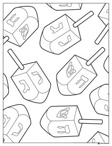 Simple Dreidel Pattern Coloring Sheet with Repeated Shapes