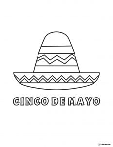 Sombrero Cinco de Mayo Coloring Sheet with Bold Lettering