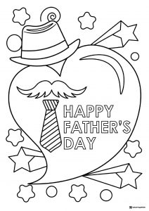 Superdad Coloring Page with Cape and Shield for Fathers Day
