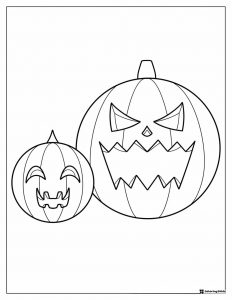Two Jack o Lanterns Halloween Coloring Sheet