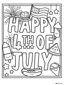 Uncle Sam Airplane Coloring Page with Patriotic Hat