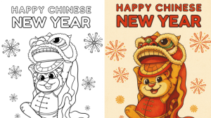 chinese new year coloring pages