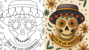 day of the dead coloring pages