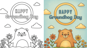 groundhog day coloring pages
