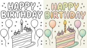 happy birthday coloring pages
