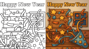 new year coloring pages