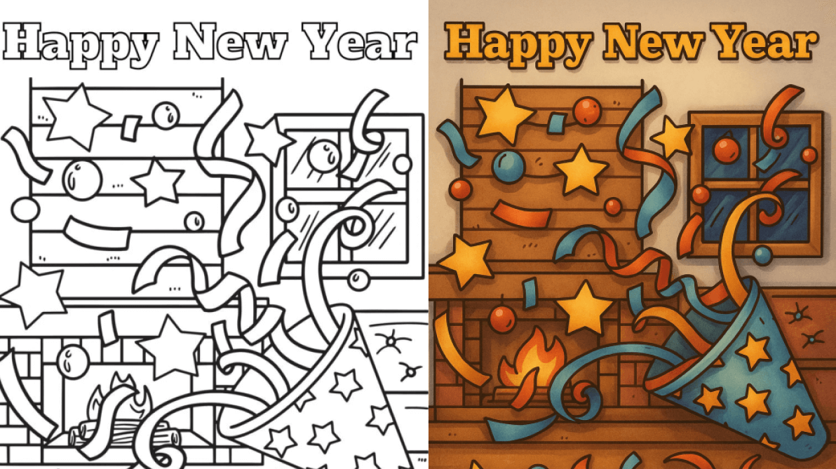 new year coloring pages