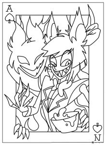 Alastor Coloring Page on Ace of Spades Card