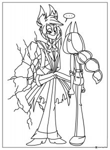 Alastor and Niffty Hazbin Hotel Coloring Page