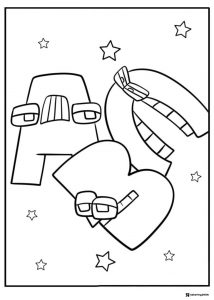Alphabet Lore A B C with Stars Coloring Page