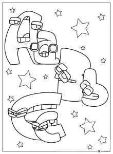 Alphabet Lore A F G C Coloring Sheet with stars