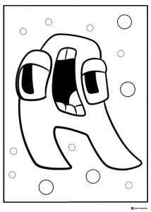 Alphabet Lore A with Bubbles Coloring Page