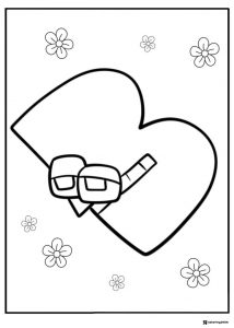 Alphabet Lore B Coloring Sheet with flowers