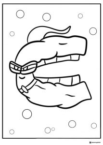 Alphabet Lore C with Bubbles Coloring Page