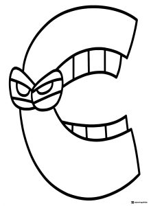 Alphabet Lore C with Open Mouth Coloring Page