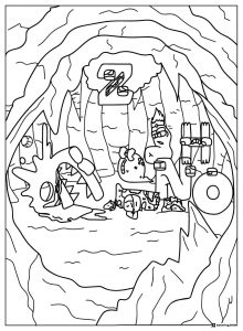 Alphabet Lore F N O Z in a Cave Coloring Page