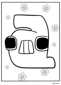 Alphabet Lore G with Flowers Coloring Page