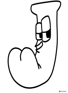 Alphabet Lore J Bending Coloring Page