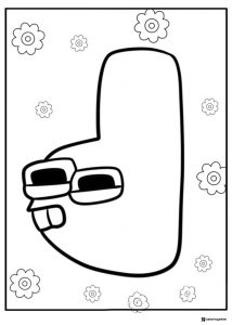 Alphabet Lore J with Flowers Coloring Page