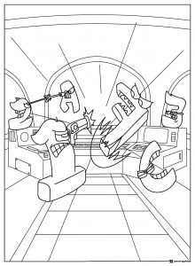 Alphabet Lore Letters Fighting Coloring Page