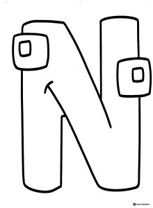 Alphabet Lore N Coloring Page