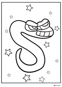 Alphabet Lore S with Stars Coloring Page