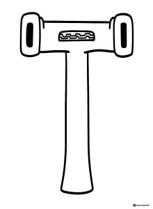 Alphabet Lore T with closed eyes coloring sheet