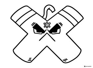 Alphabet Lore X Coloring Sheet