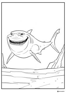 Anchor the Hammerhead Shark Coloring Page