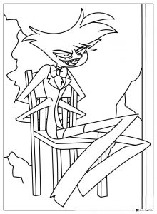 Angel Dust Coloring Page Sitting on Chair