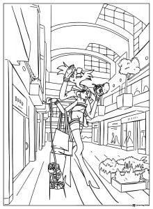 Angel Dust Shopping with Fat Nuggets Coloring Page