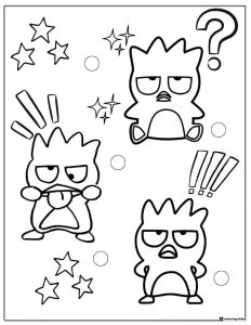 Badtz Maru Expressions Coloring Page 1