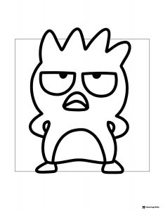 Badtz Maru looking grumpy coloring page 1