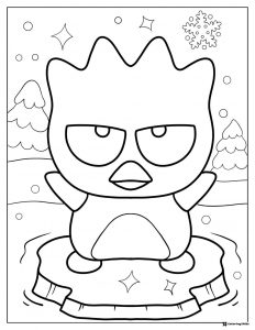 Badtz Maru on Ice Floe Winter Coloring Sheet 1