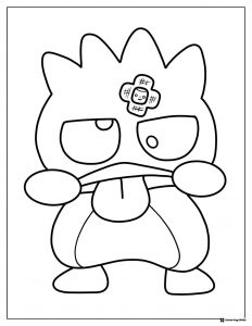 Badtz Maru with a band aid coloring page