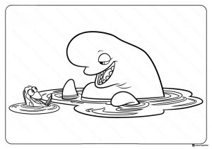 Bailey and Dory in water coloring page