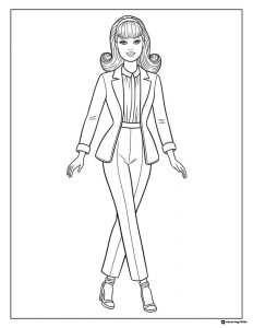 Barbie Coloring Page in a Business Suit