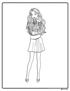 Barbie Fashion Coloring Sheet in Skirt and Blouse