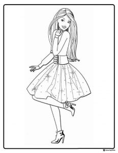 Barbie Fashion Coloring Sheet in Sparkling Skirt