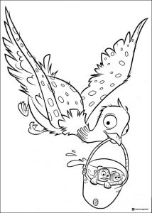 Becky carrying Dory and Nemo coloring page