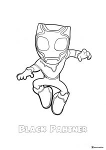 Black Panther Action Pose Coloring Page