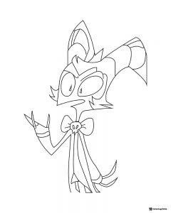 Blitzo Coloring Page with Skull Bowtie