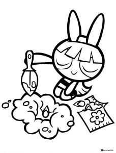 Blossom Powerpuff Girl Coloring Page Gardening